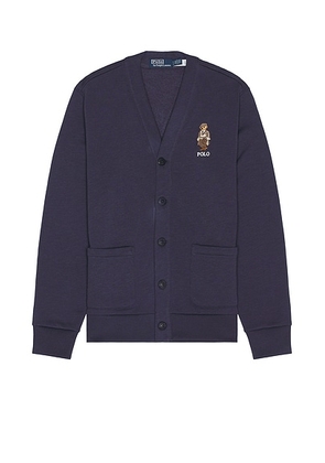 Polo Ralph Lauren Vintage Fleece Button Up Novelty Bear Cardigan in Faded Blue - Blue. Size L (also in ).