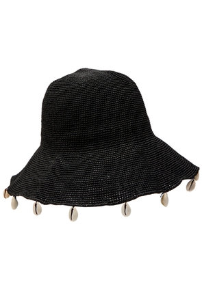 Rails Crete Shell-embellished Straw Bucket hat - Black - One Size