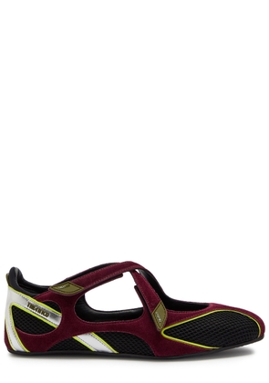 The Attico Panelled Mesh-knit Ballet Flats - Black - 39 (IT39 / UK6)