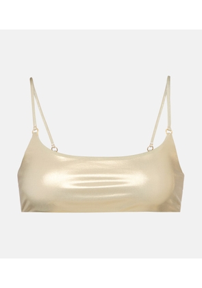 Jade Swim Hinge metallic bikini top