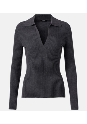 Joseph Ribbed-knit wool polo shirt
