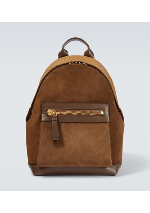 Tom Ford Buckley leather-trimmed suede backpack