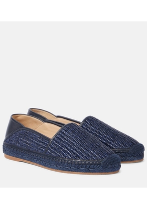 Manolo Blahnik Espadra leather-trimmed raffia espadrilles