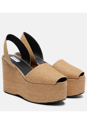 Alaia Straw wedge sandals