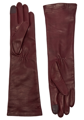 Handsome Stockholm Essentials Long Leather Gloves - Burgundy - S