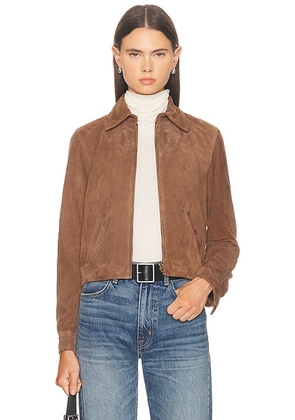 NILI LOTAN Beauvais Suede Jacket in Caffe - Brown. Size M (also in L, XS).