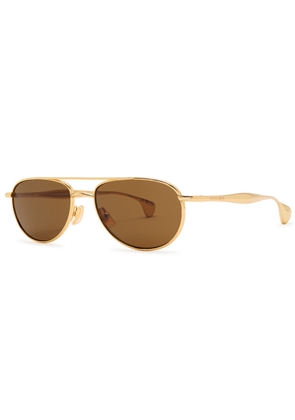 Bottega Veneta Aviator-style Sunglasses - Gold - One Size