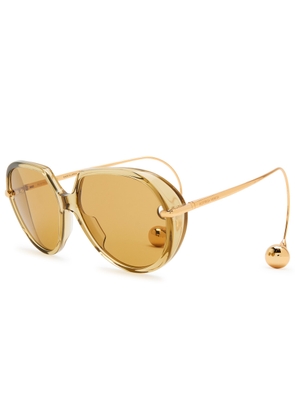 Bottega Veneta Drop Oversized Sunglasses - Yellow - One Size