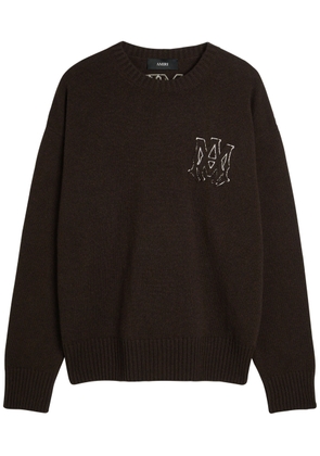 Amiri MA Logo-appliquéd Wool Jumper - Dark Brown - XL