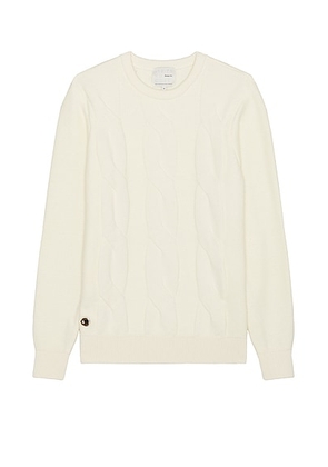 Sheep Inc. The Cable Crewneck Sweater in White - Cream. Size L (also in ).