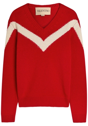 Valentino Garavani Intarsia Wool Jumper - Red - XL