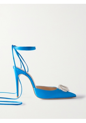 Magda Butrym - Crystal-embellished Satin Pumps - Blue - IT36,IT36.5,IT37,IT37.5,IT38,IT38.5,IT39,IT39.5,IT40,IT40.5,IT41