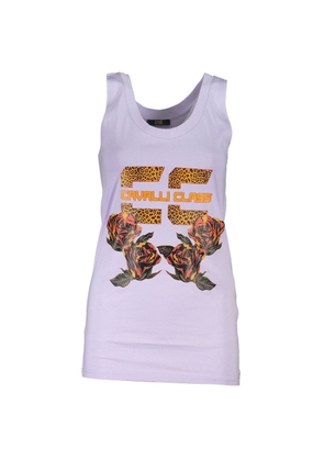 Cavalli Class Purple Cotton Tank Top - XS