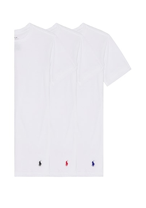 Polo Ralph Lauren Slim Fit Cotton 3 Pack Undershirt in White - White. Size M (also in S, XL/1X).