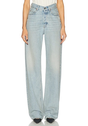 Saint Laurent High Waisted Wide Leg Jeans in Michigan Blue - Blue. Size 28 (also in 25, 29, 30, 31).