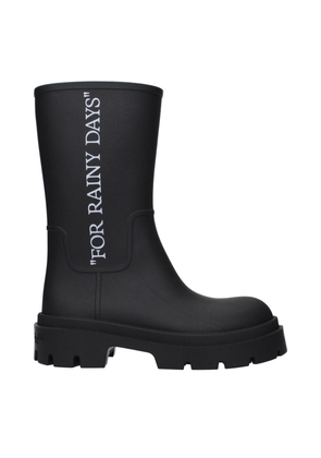 Off-White Black Cotton Ankle Boots - EU36/US6