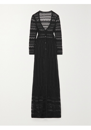 Isabel Marant - Atedy Pointelle-knit Cotton-blend Maxi Dress - Black - FR 34,FR 36,FR 38,FR 40,FR 42