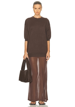 SEROYA Arwen Maxi Dress in Slate Brown - Brown. Size M (also in L, XS).