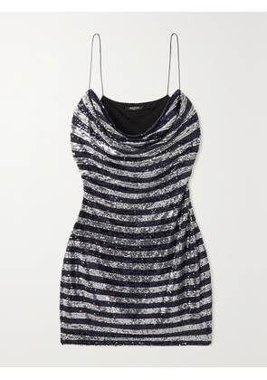 Balmain - Sequined Mesh Mini Dress - Silver - FR 34,FR 36,FR 38,FR 40,FR 42,FR 44