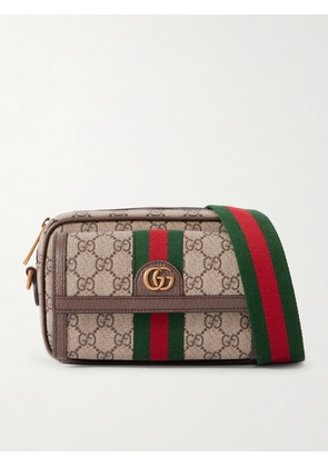 Gucci - Ophidia Mini Leather-trimmed Printed Coated-canvas Messenger Bag - Neutrals - One size