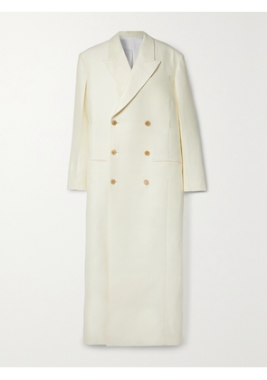 The Row - Catena Oversized Wool And Silk-blend Cady Coat - Ivory - x small,small,medium,large