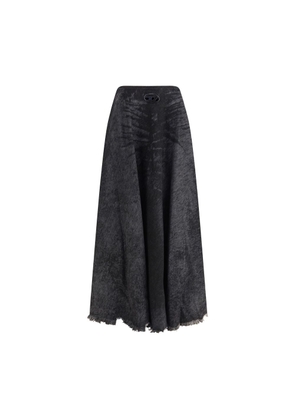Diesel Black Cotton Long Skirt - 28