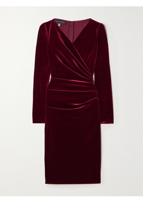 TALBOT RUNHOF - Wrap-effect Velvet Dress - Red - US2,US4,US6,US8,US10,US12,US14,US16,US18