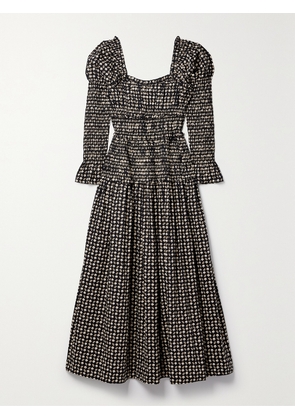 DÔEN - + Net Sustain Bellamy Shirred Printed Organic Cotton-poplin Maxi Dress - Multi - xx small,x small,small,medium,large,x large,xx large