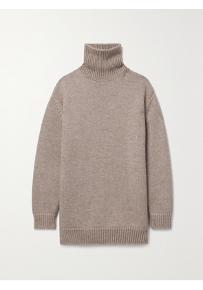 The Row - Elu Oversized Alpaca And Silk-blend Turtleneck Sweater - Brown - x small,small,medium,large,x large