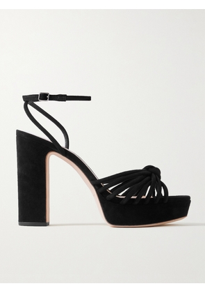 Loeffler Randall - Rivka Knotted Suede Sandals - Black - US5,US6,US6.5,US7,US7.5,US8,US8.5,US9,US9.5,US10,US10.5,US11