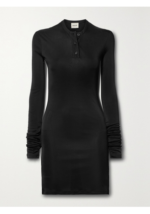 KHAITE - Byron Jersey Mini Dress - Black - x small,small,medium,large,x large