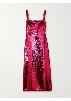 MOLLY GODDARD - Miranda Sequined Tulle Midi Dress - Pink - UK 6,UK 8,UK 10,UK 12,UK 14