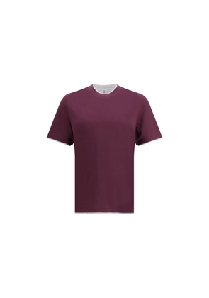 Brunello Cucinelli Purple Cotton T-Shirt - S