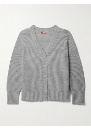 STAUD - Matilda Ribbed-knit Wool-blend Cardigan - Gray - x small,small,medium,large