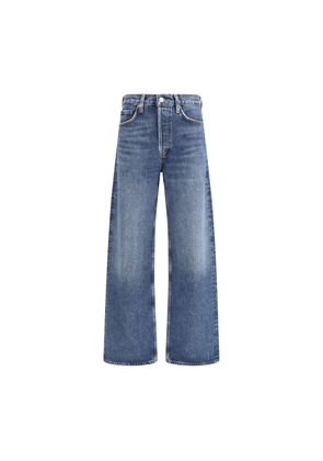 Agolde Blue Cotton Straight-Leg Jeans - W25