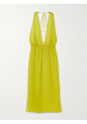 Christopher Esber - Spring Silk-georgette Halterneck Midi Dress - Green - UK 6,UK 8,UK 10,UK 12,UK 14