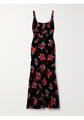 RIXO - Benedict Floral-print Devoré Silk-blend Midi Dress - Black - UK 6,UK 8,UK 10,UK 12,UK 14,UK 16,UK 20