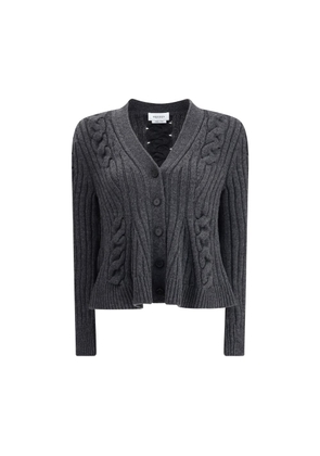 Alexander McQueen Peplum Cable Cardigan - L