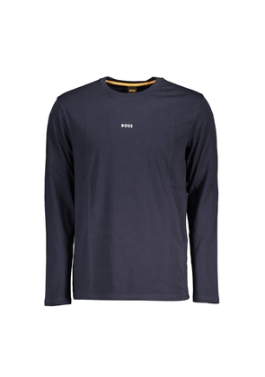 Blue Cotton Men T-Shirt - S