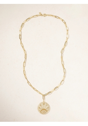 Sydney Evan - Evil Eye Luck Coin 14-karat Gold Diamond Necklace - One size