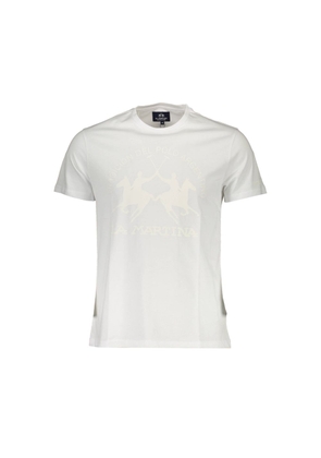 White Cotton Men T-Shirt - M