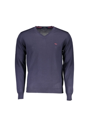 Blue Wool Men Sweater - XXL