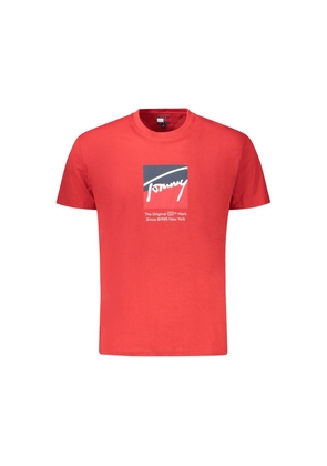 Red Cotton Men T-Shirt - M