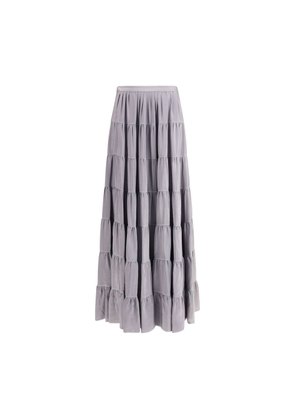 Forte_Forte Gray Silk Long Skirt - II/M