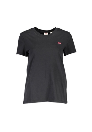 Black Cotton Women T-Shirt - XS