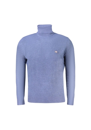 Blue Wool Men Sweater - XXL