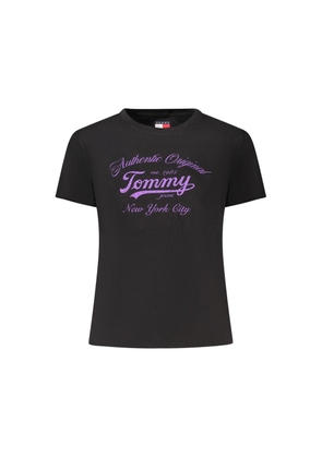 Black Cotton Women T-Shirt - S