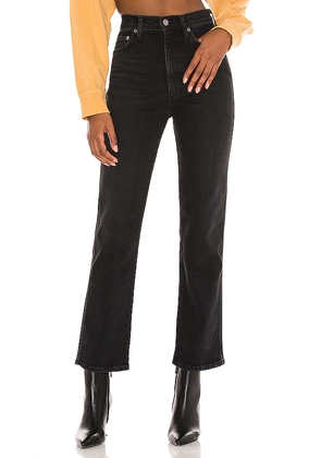AGOLDE Pinch Waist High Rise Kick Flare Jeans in Black. Size 27. Also in 30, 31, 32, 33, 34.