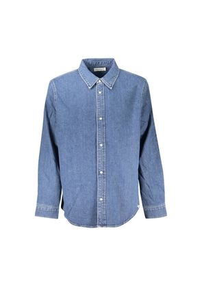 Blue Cotton Men Shirt - S