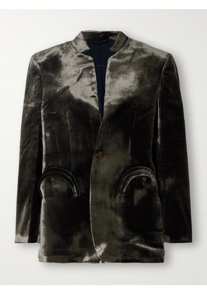 BLAZÉ Milano - Anywhere Paneled Velvet Blazer - Gray - 00,1,2,3,4